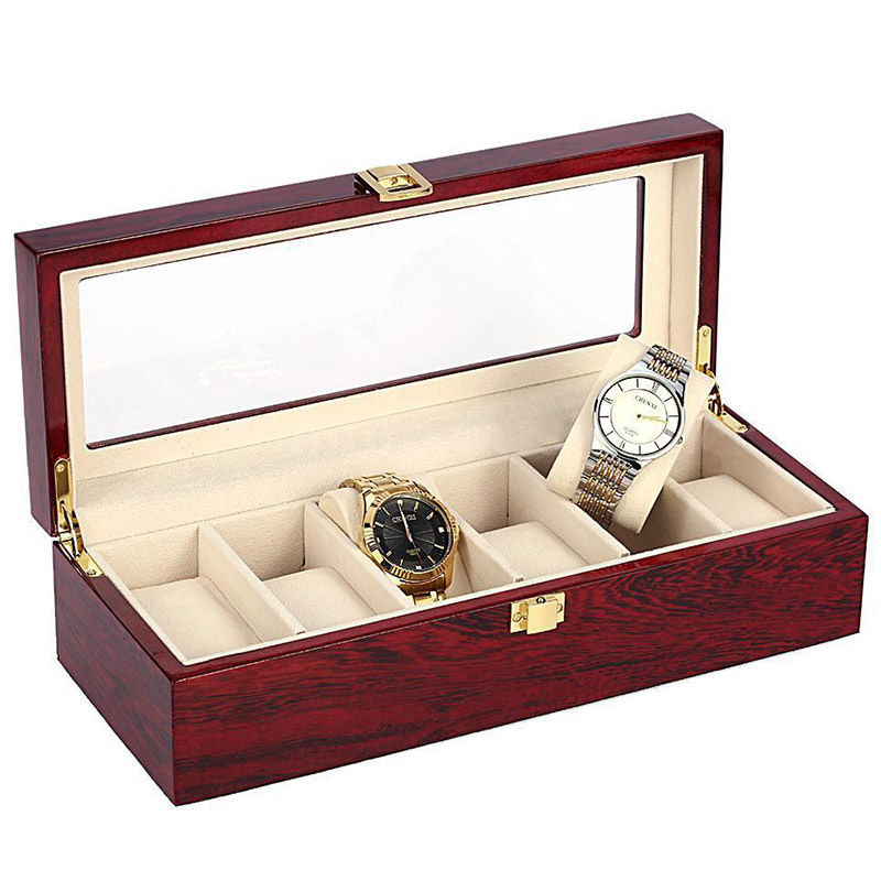 Wood Watch Box – 6 Watches, Red | Winderly