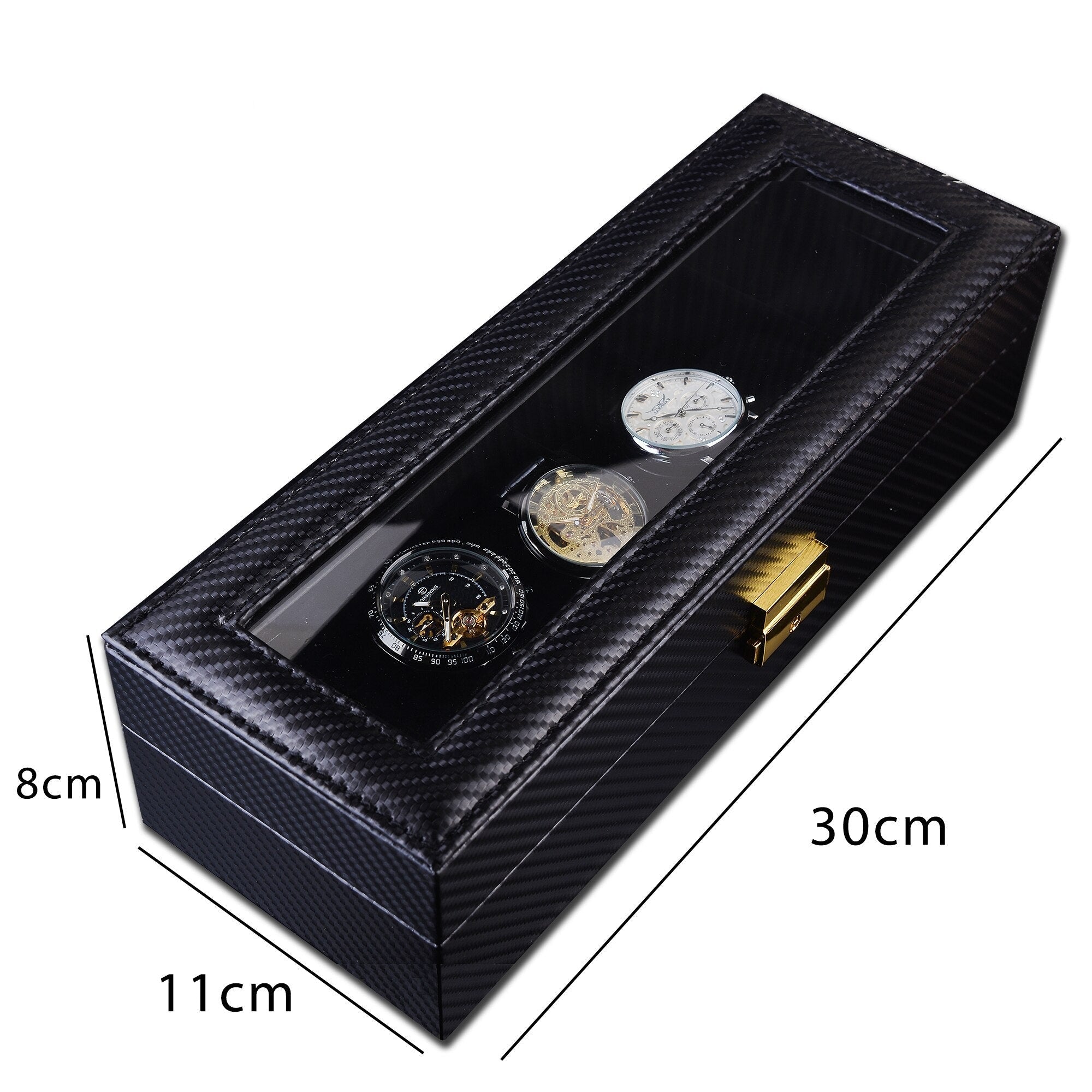 Carbon Fiber Watch Box – 6 Watches, Black | Winderly