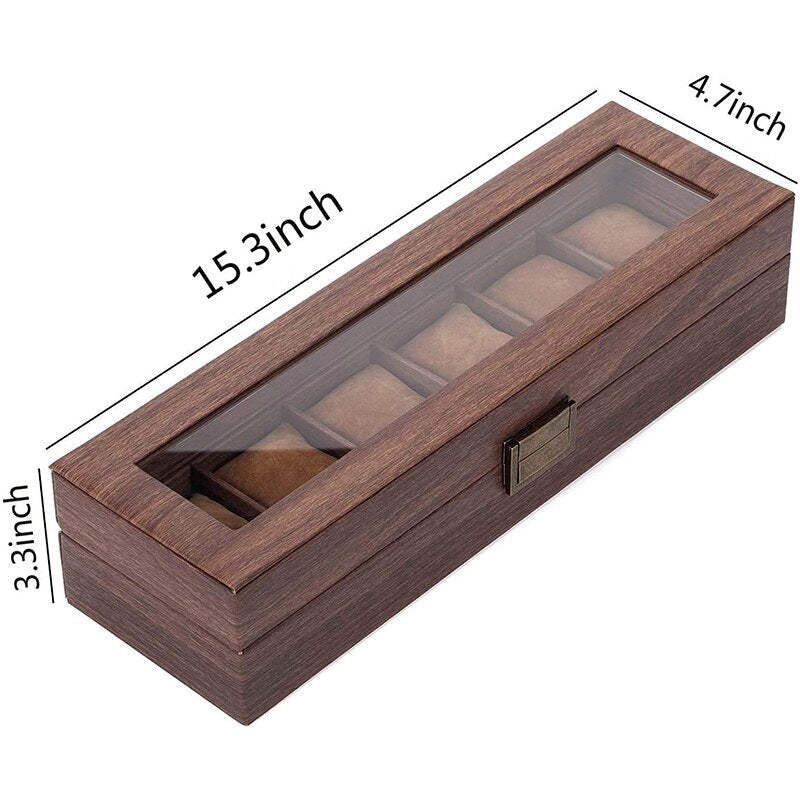 Walnut Watch Box – 6 Watches, Mocha | Winderly