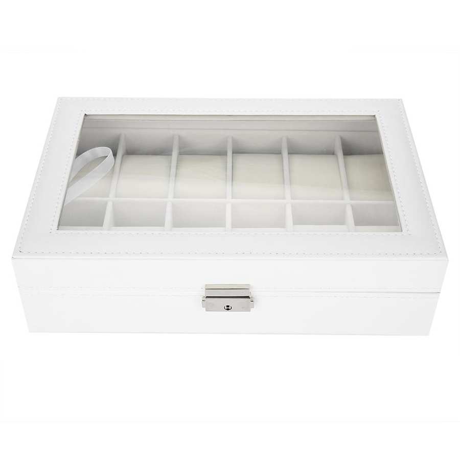 Vegan Leather Watch Box – 12 Watches, White | Winderly
