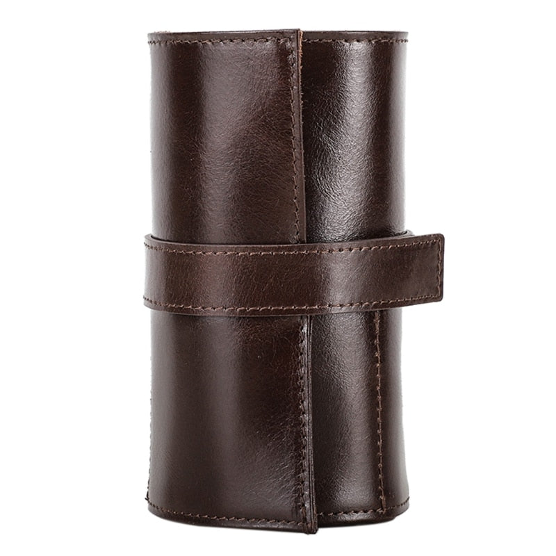 Leather Watch Case – 6 Watches, Brown | Winderly