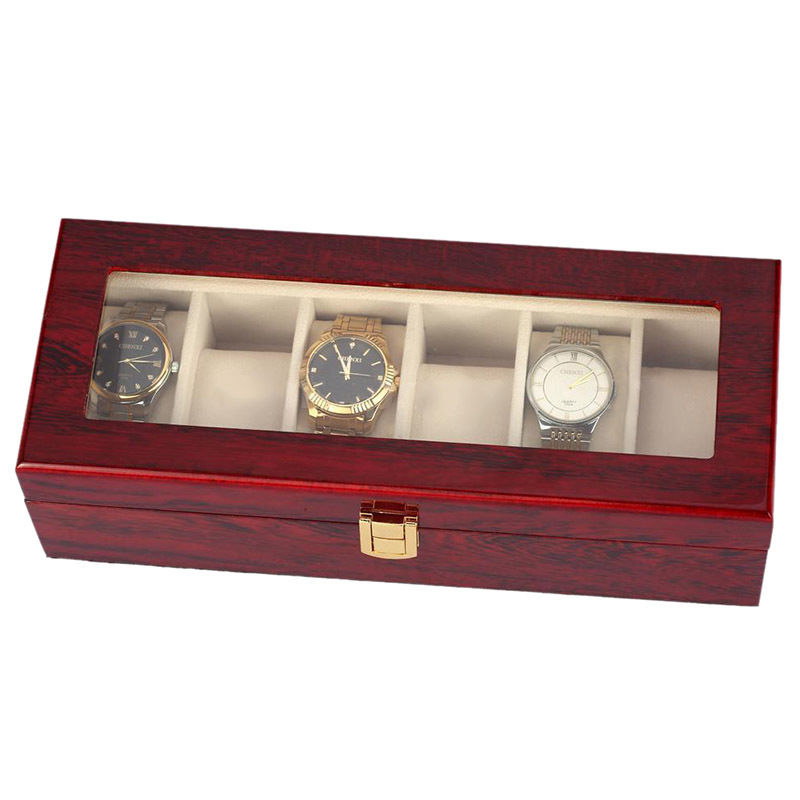 Wood Watch Box – 6 Watches, Red | Winderly