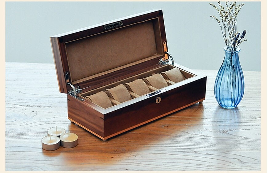 Walnut Watch Box – 5 Watches | Winderly