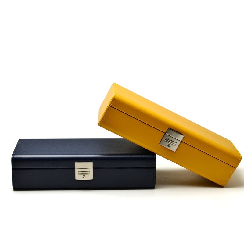 Yellow Watch Box – 4 Watches, Dark Blue | Winderly