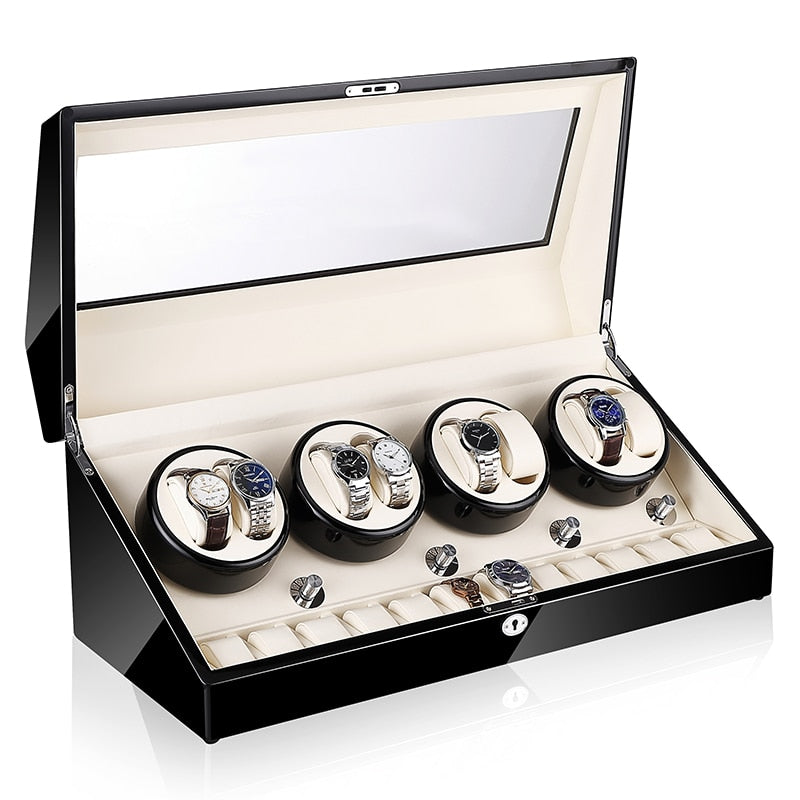 Wood Watch Winder Cabinet – 20 Watches, Black | Winderly