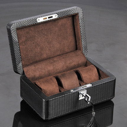 Carbon Fiber Watch Box – 3 Watches, With Lock | Winderly