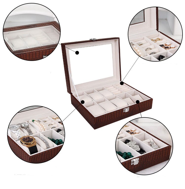Crocodile-Embossed Leather Watch Box – 10 Watches | Winderly