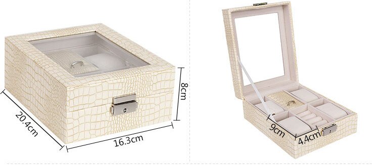 Crocodile-Embossed Leather Watch & Jewellery Box – 2 Watches | Winderly