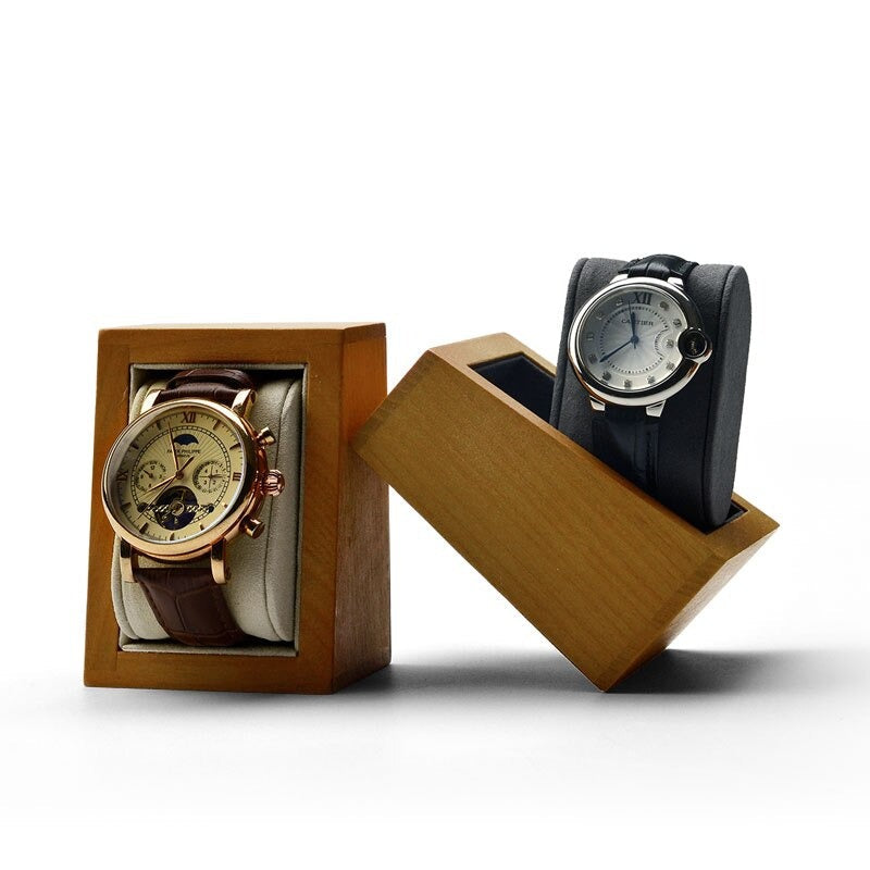 Wood & Microfiber Watch Stand – 1 Watch | Winderly