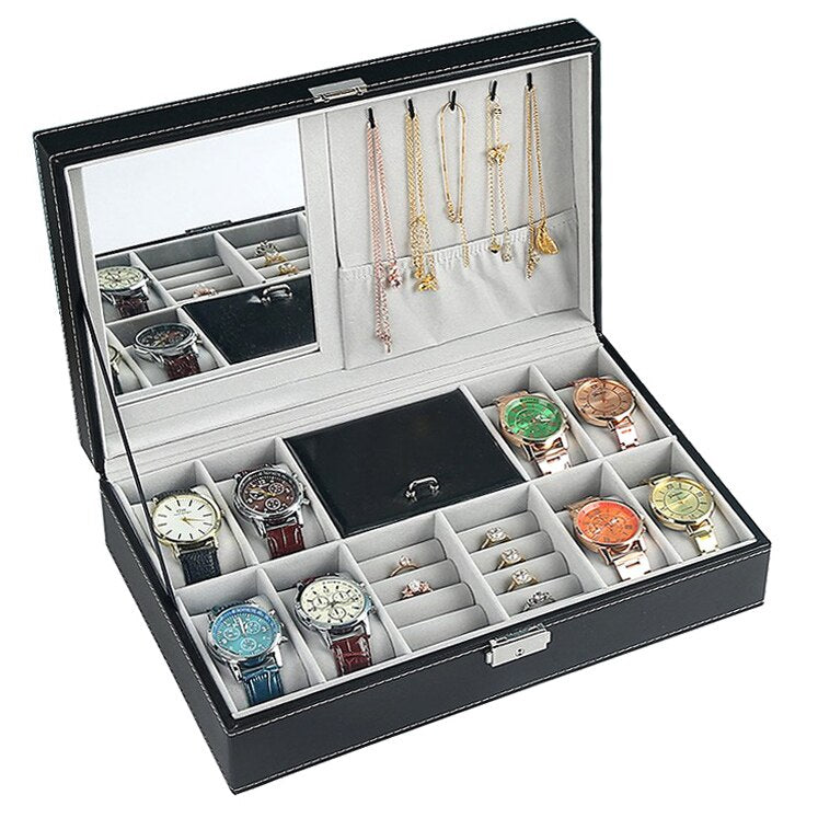 Vegan Leather Watch & Jewellery Box | Winderly