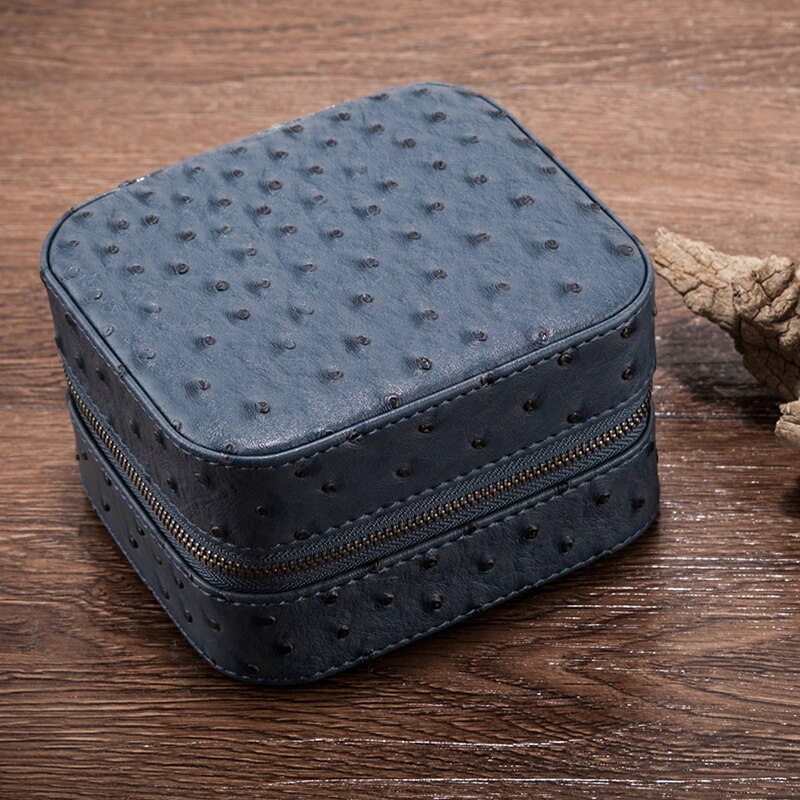 Ostrich-Embossed Leather Watch Case – 2 Watches | Winderly