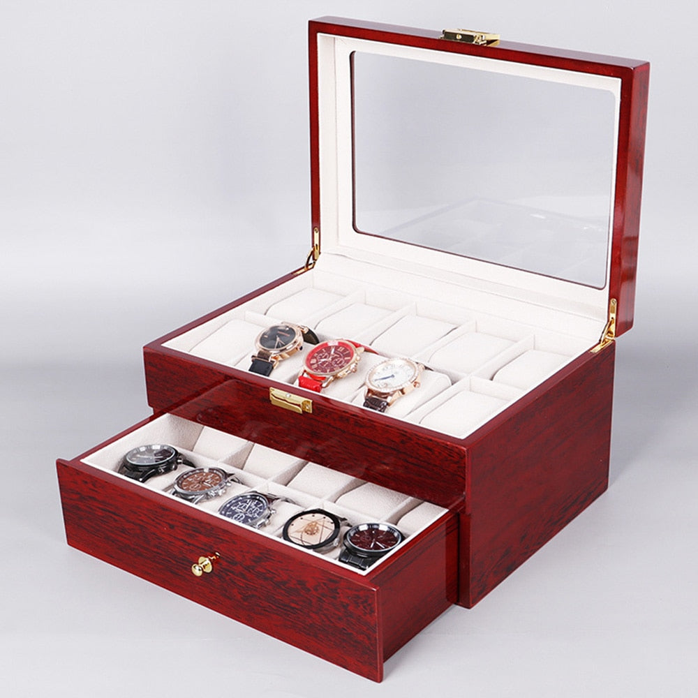 Wood Watch Box – 20 Watches, Red | Winderly