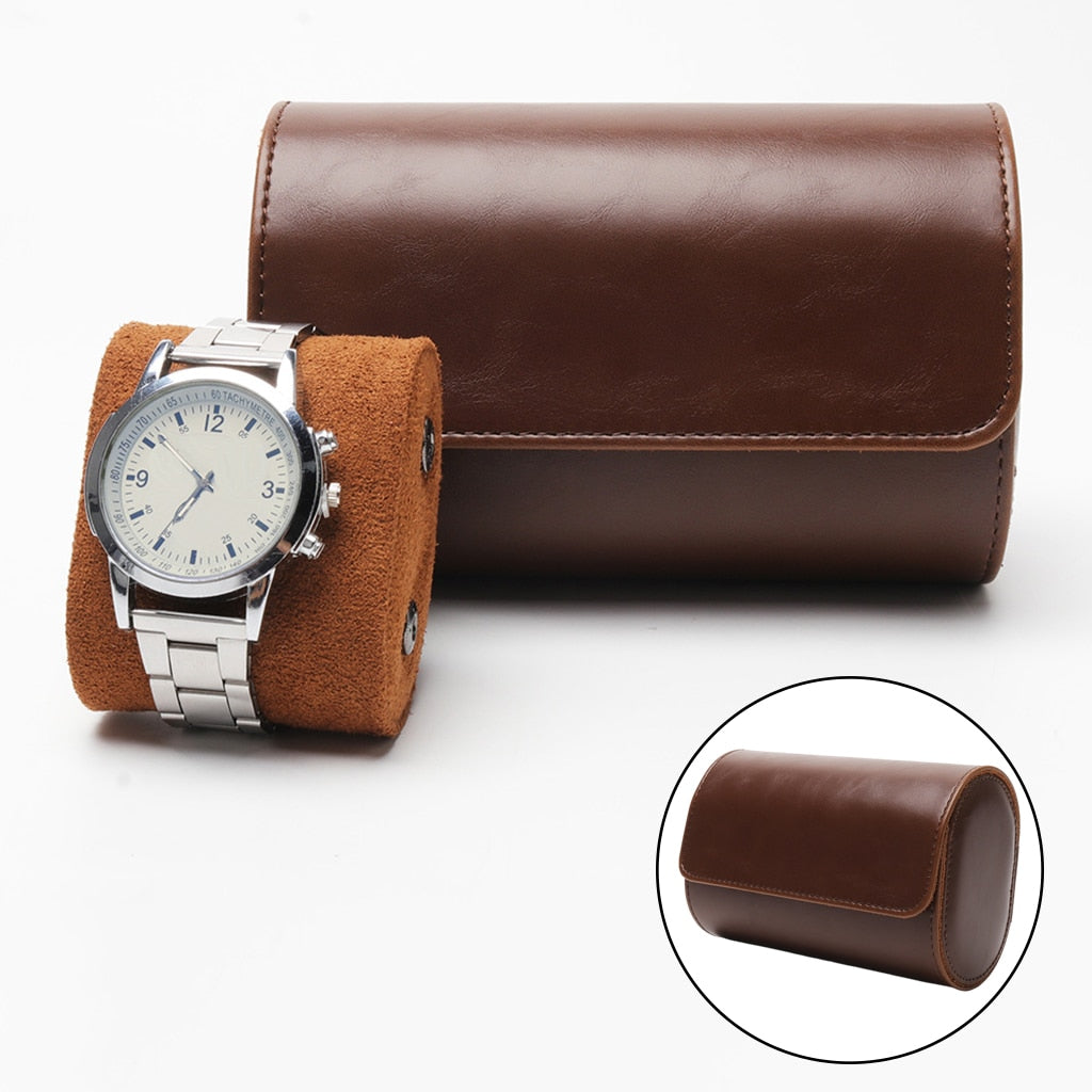 Brown Travel Case – 2 Watches, Black | Winderly