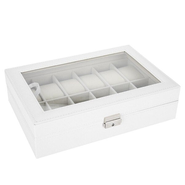 Vegan Leather Watch Box – 12 Watches, White | Winderly