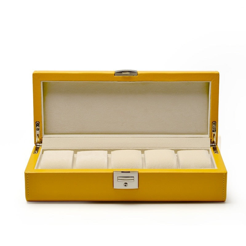 Yellow Watch Box – 4 Watches, Dark Blue | Winderly