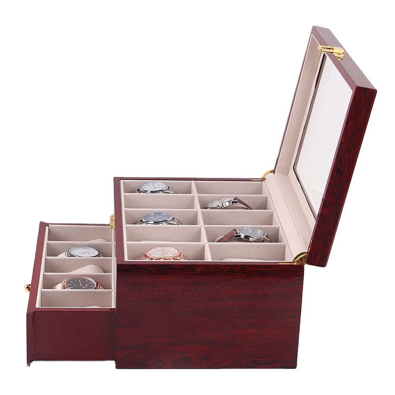 Wood Watch Box – 20 Watches, Bordeaux | Winderly