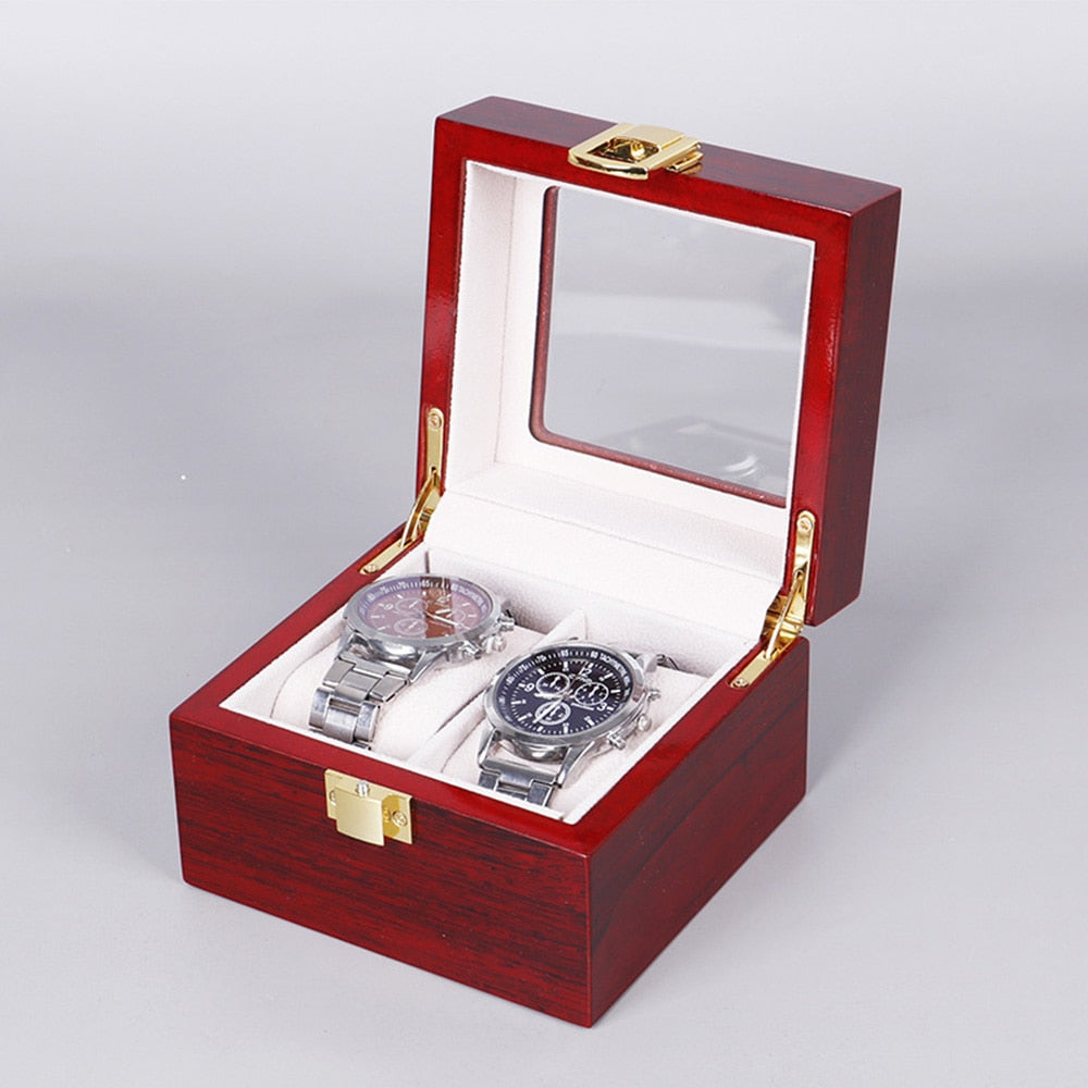 Wood Watch Box – Up to 3 Watches, Red | Winderly