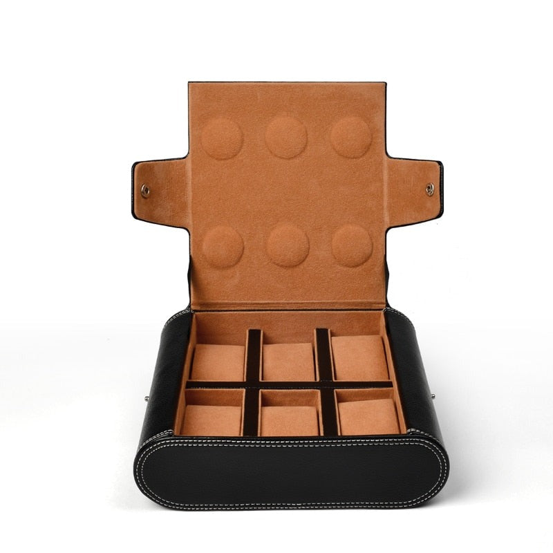Genuine Leather Travel Case – 6 Watches | Winderly