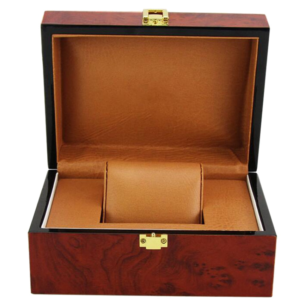 Wood Watch Box – 1 Watch, Red | Winderly