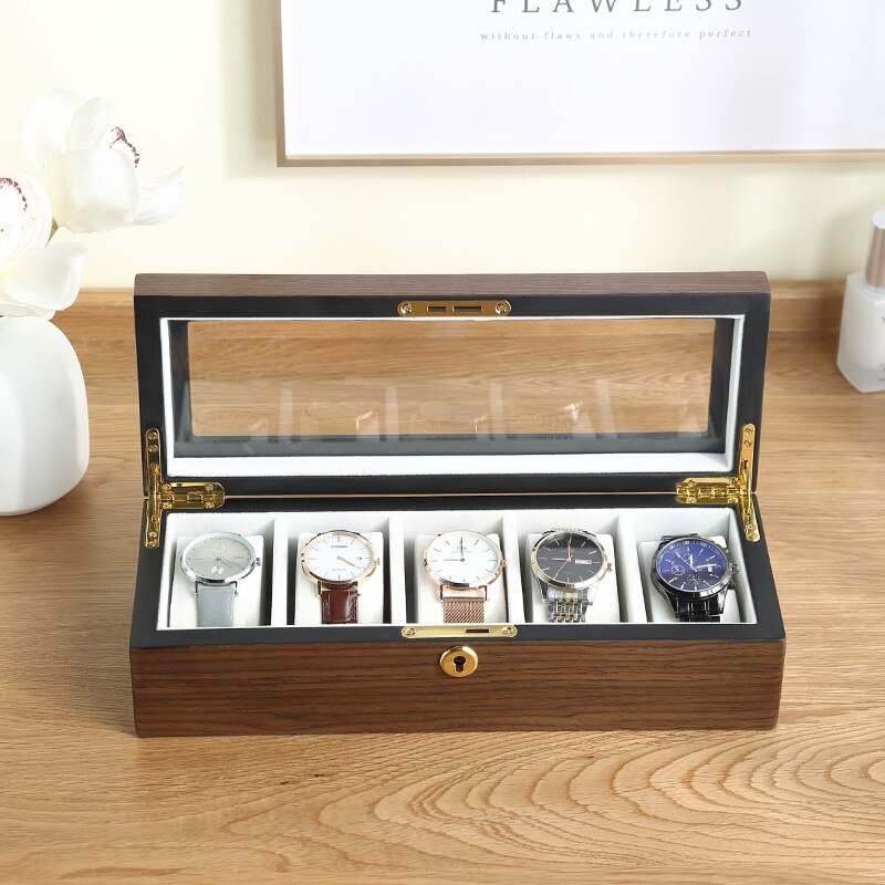 Natural Wood Watch Box – 5 Watches | Winderly