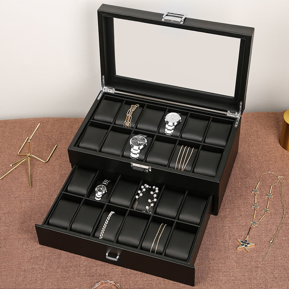Carbon Fiber Watch Box – 24 Watches | Winderly