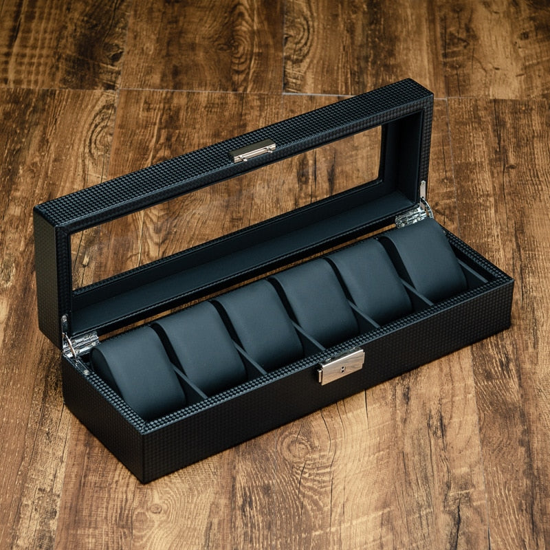 Carbon Fiber Watch Box – 6 Watches | Winderly