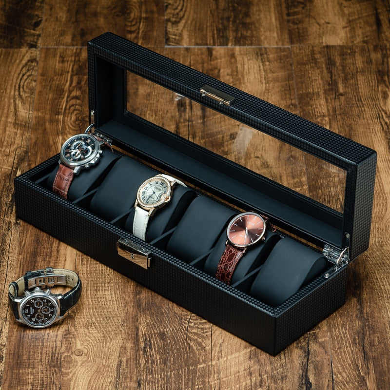 Carbon Fiber Watch Box – 6 Watches | Winderly