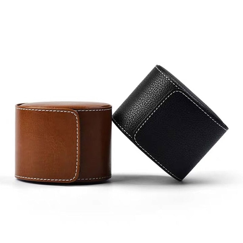 Brown Travel Case – 1 Watch, Black | Winderly