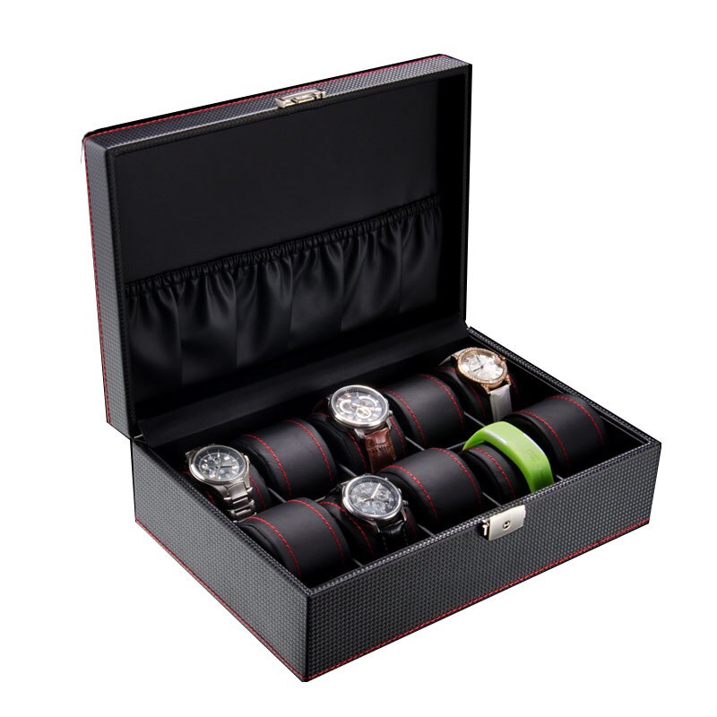 Carbon Fiber Watch Box – 10 Watches, Black | Winderly