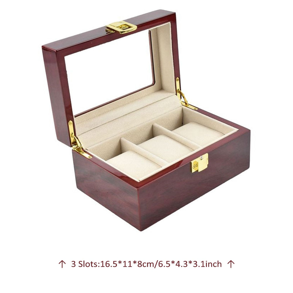 Wood Watch Box – 3 Watches, Red | Winderly